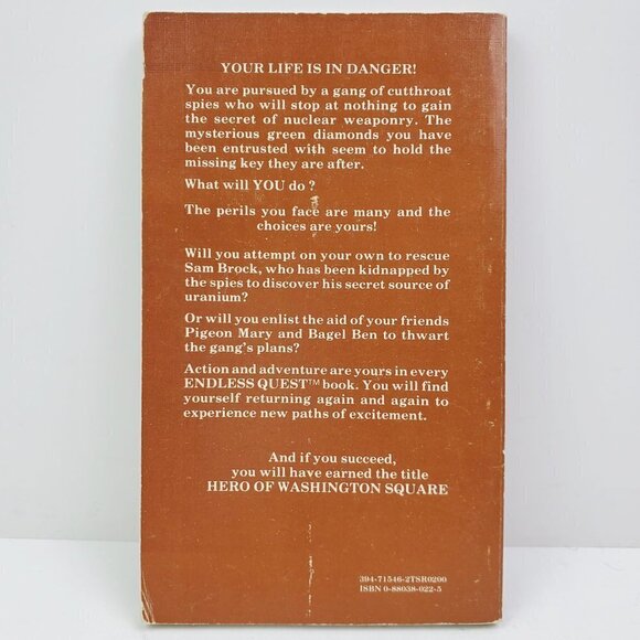 Dungeons & Dragons Endless Quest Book Hero Washington Square Top Secret 1983 TSR - Picture 2 of 11